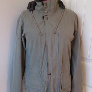 Liz Claiborne Microfiber Jacket with Foldaway Hood Sage Green Medium (K369)